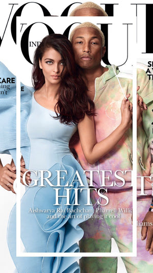 Vogue Cover by Aishwarya Rai Bachan and Pharrell Williams.