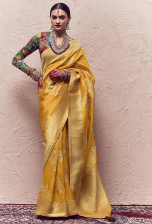 Yellow Silk Saree