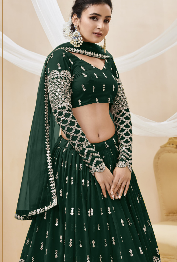 Green sales chaniya choli
