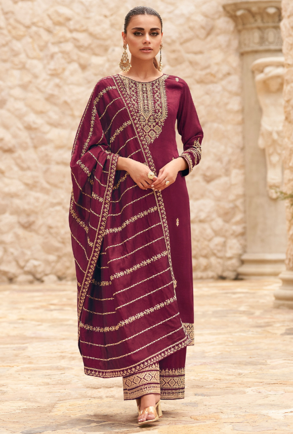 Maroon salwar top suits for ladies