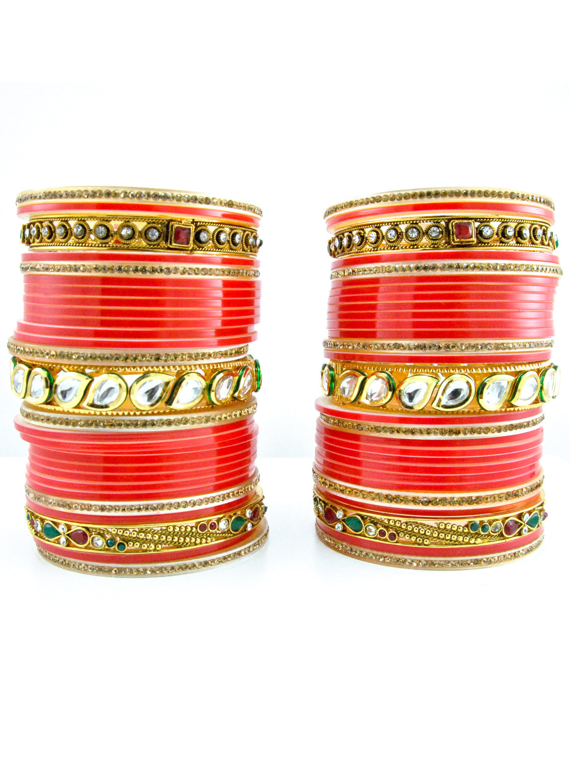 Traditional Punjabi Chuda with Kundan work - Desi Royale