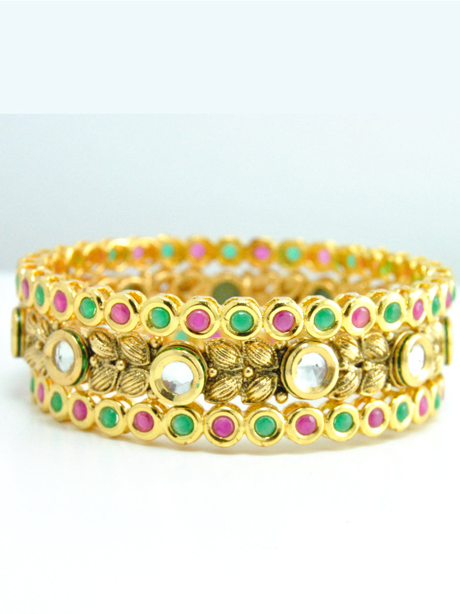 Traditional Punjabi Chuda with Kundan work - Desi Royale