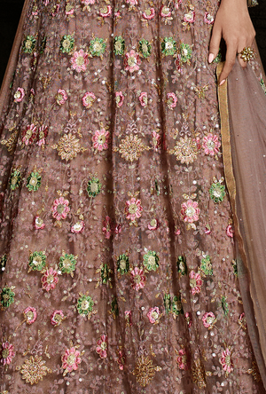 Dusty pink Anarkali Suit