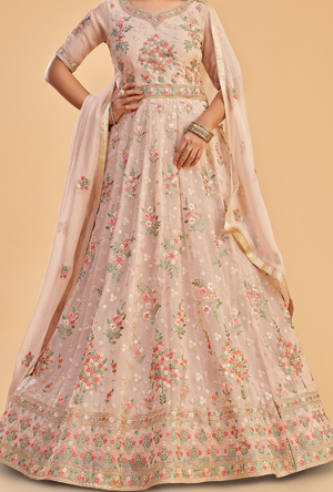 Peach Anarkali Dress