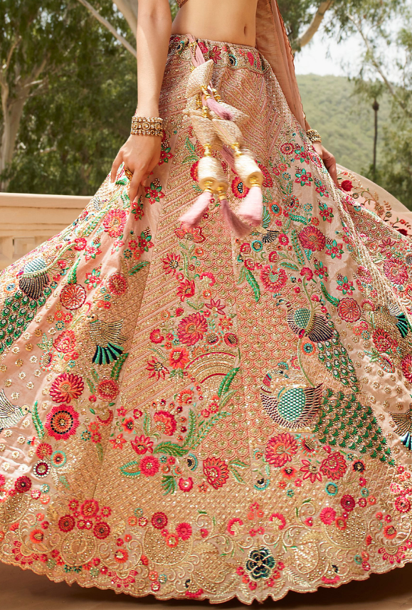 Baby pink colour 2025 lehenga for bride