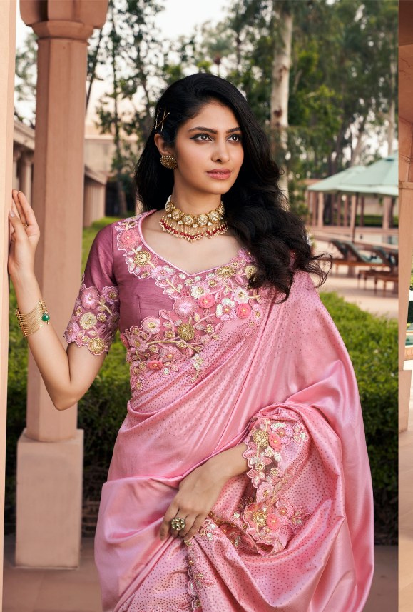 Pink fancy saree online