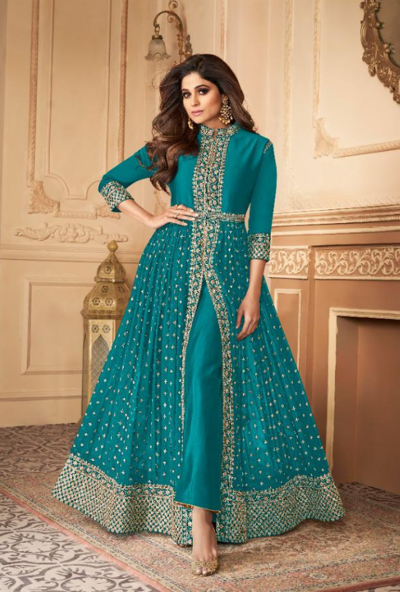 Blue sales colour anarkali