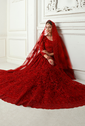 Red Lehenga Choli - Desi Royale