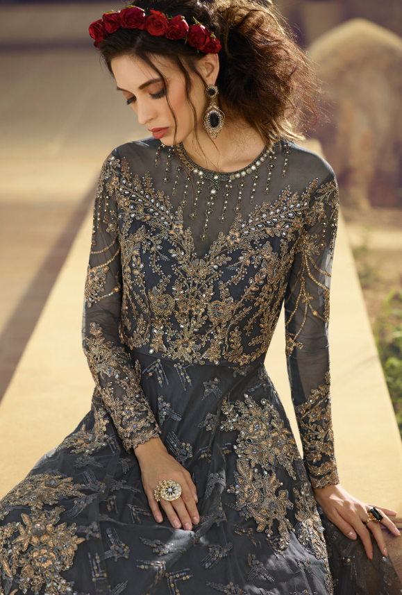 Charcoal sales grey gown