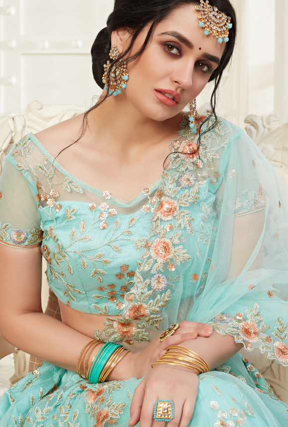 Sky Blue Lehenga Choli