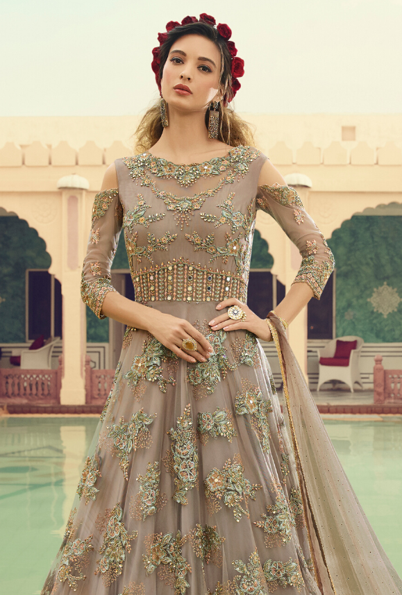 Grey party 2025 wear gown