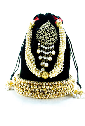Black Wedding Potli bag - Desi Royale