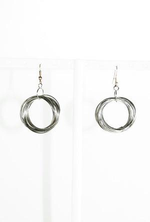Silver swirls wire earrings - Desi Royale