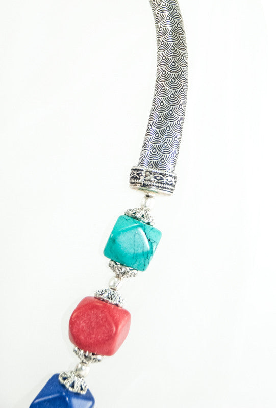 Turquoise Alpana Necklace Set - Desi Royale