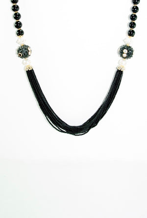 Bheema Necklace Set With Sterling Black Beads - Desi Royale