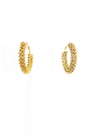 Gold twisted wire hoop earrings - Desi Royale