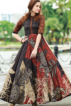 Multicolor Cotton Digital Print Dress - Desi Royale