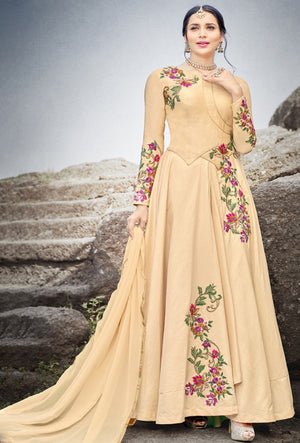 Beige Designer Gown - Desi Royale