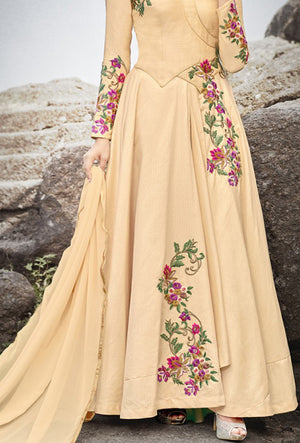 Beige Designer Gown - Desi Royale