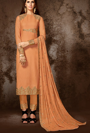 Bronze Designer Indian Suit - Desi Royale