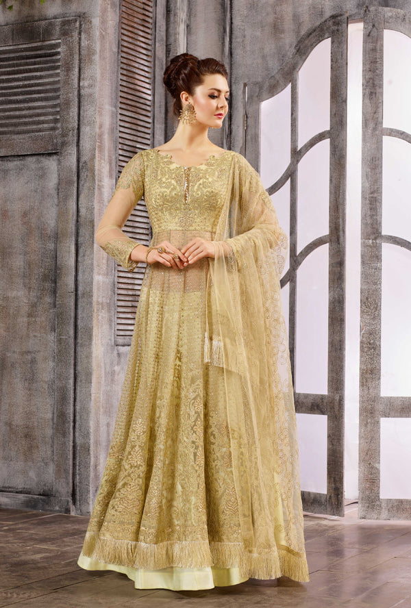 Golden Anarkali Dress Golden Anarkali Dress
