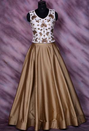 Bronze Designer Party Wear Dress - Desi Royale