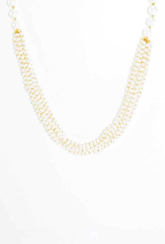 Ivory Pearl Necklace Set - Desi Royale