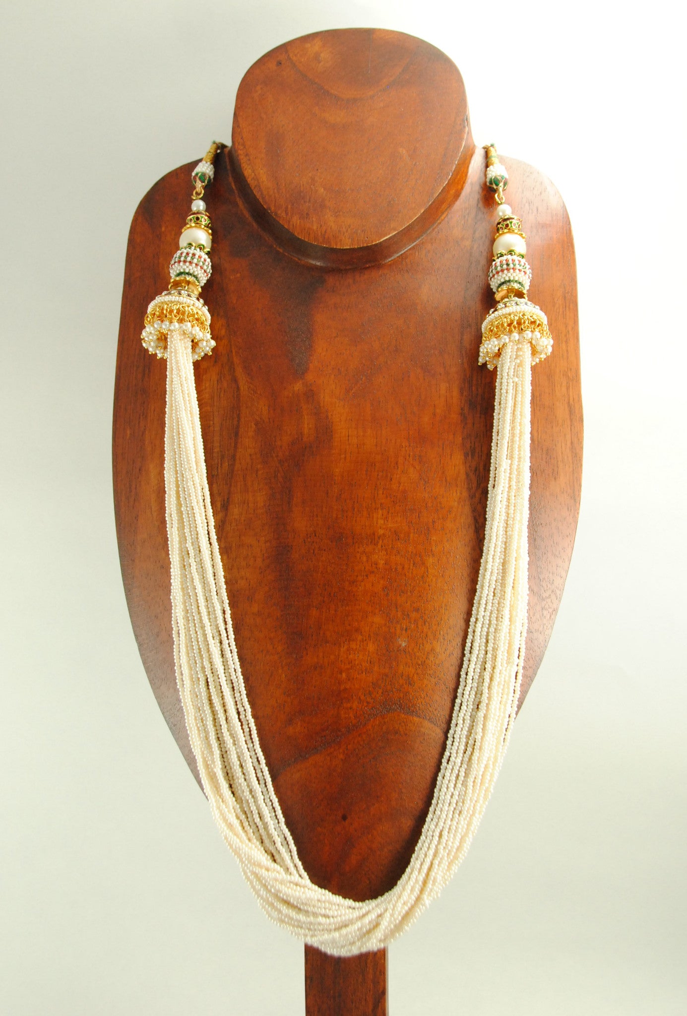 Laboni Necklace Set With Antique Jadau Work - Desi Royale