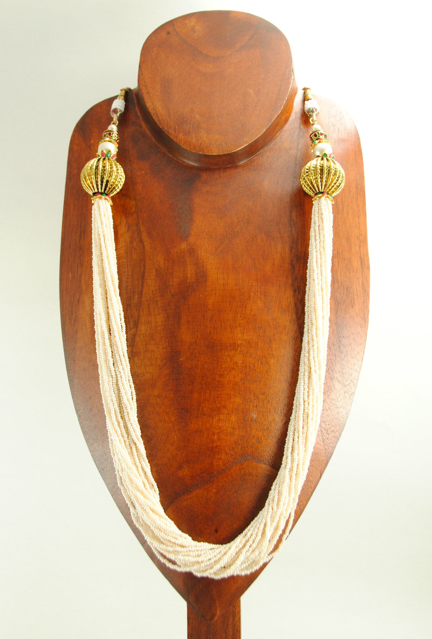 Rukmani Necklace Set With Sterling Strings - Desi Royale