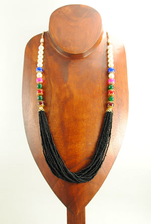 Kaandhal Necklace With Colorful Beads - Desi Royale