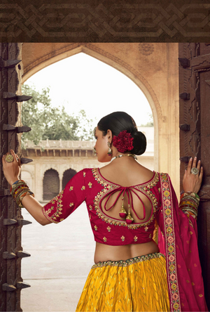 Red and Yellow Lehenga Choli