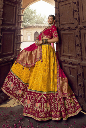 Red and Yellow Lehenga Choli