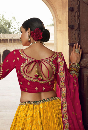 Red and Yellow Lehenga Choli