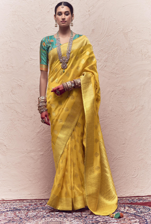 Yellow Silk Saree