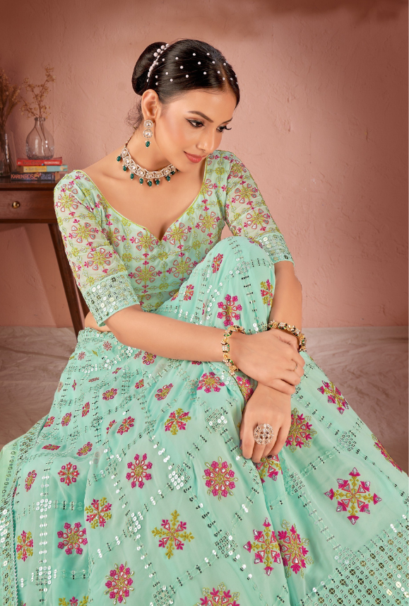 Sea Green Lehenga Choli