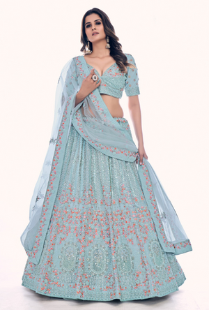 Firozi Lehenga Choli