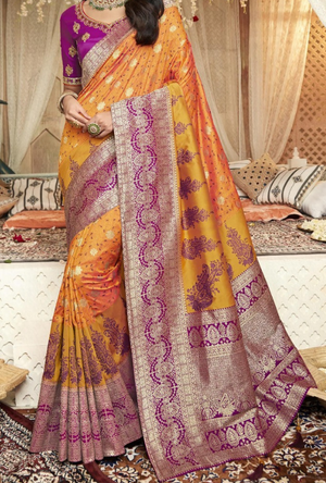 Orange and Purple Saree