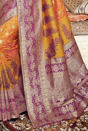 Orange and Purple Saree