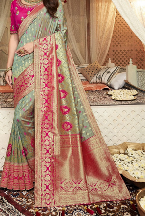 Sage Green Saree