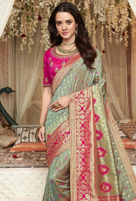 Sage Green Saree