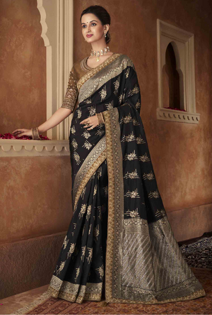 Black and Brown Saree