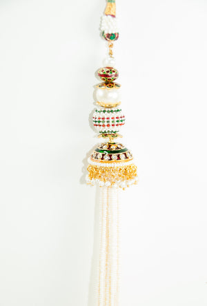 Laboni Necklace Set With Antique Jadau Work - Desi Royale