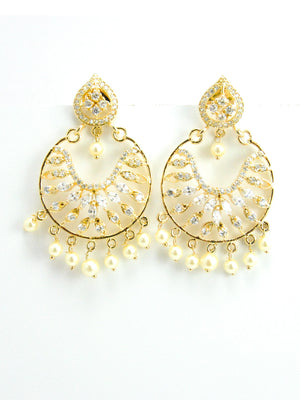 Umbi earrings with Faux Diamonds - Desi Royale