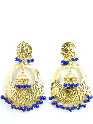 Banjara earrings with Blue beads - Desi Royale