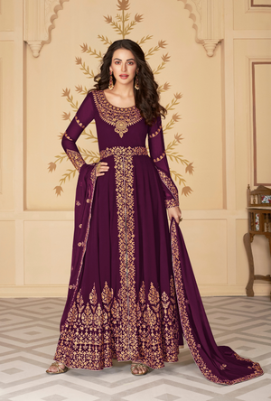 Purple Anarkali Suit