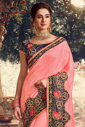 Pink Designer Saree