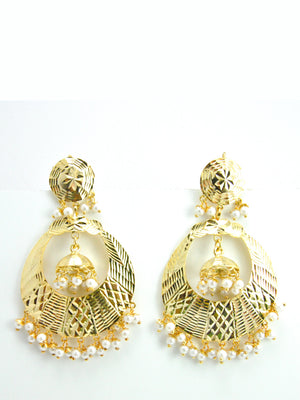 Banjara earrings with White beads - Desi Royale