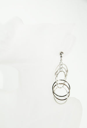 Silver multi circle link earrings - Desi Royale