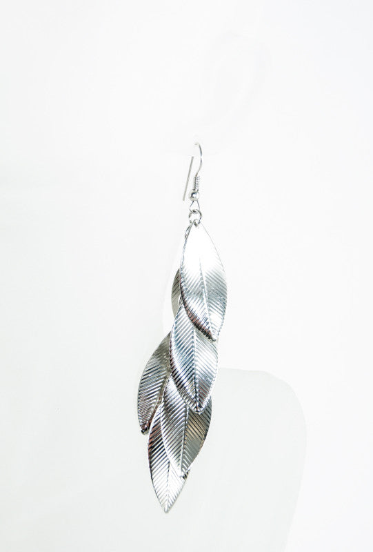 Silver multi leaf earrings - Desi Royale