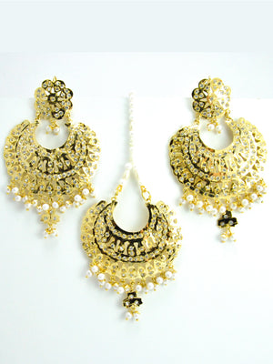 Jadau Earring and Mang Tikka Set - Desi Royale